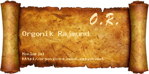 Orgonik Rajmund névjegykártya